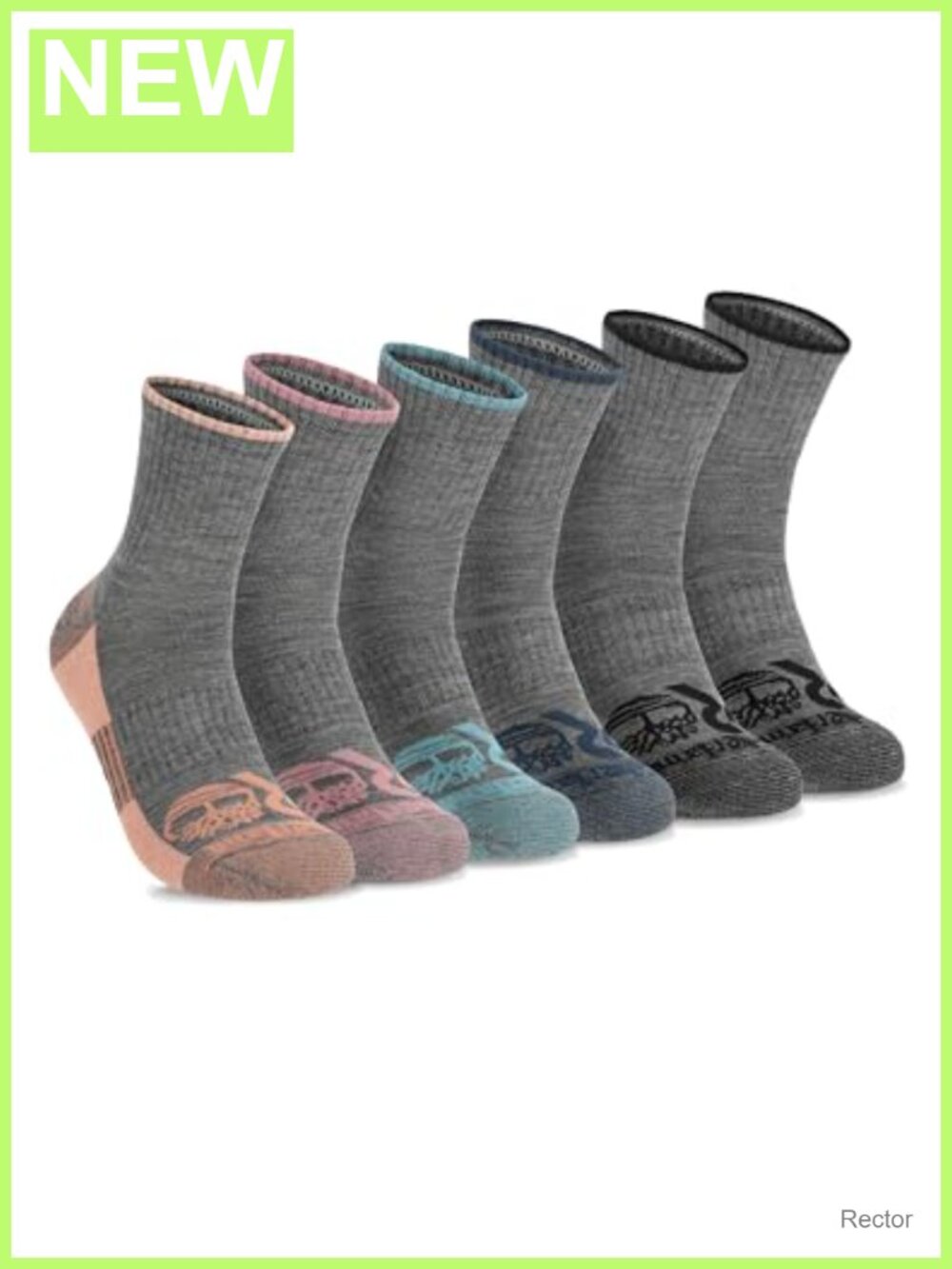 Women's Calf Socks 6 Pack with Arch Support, Moisture Wicking Polyester